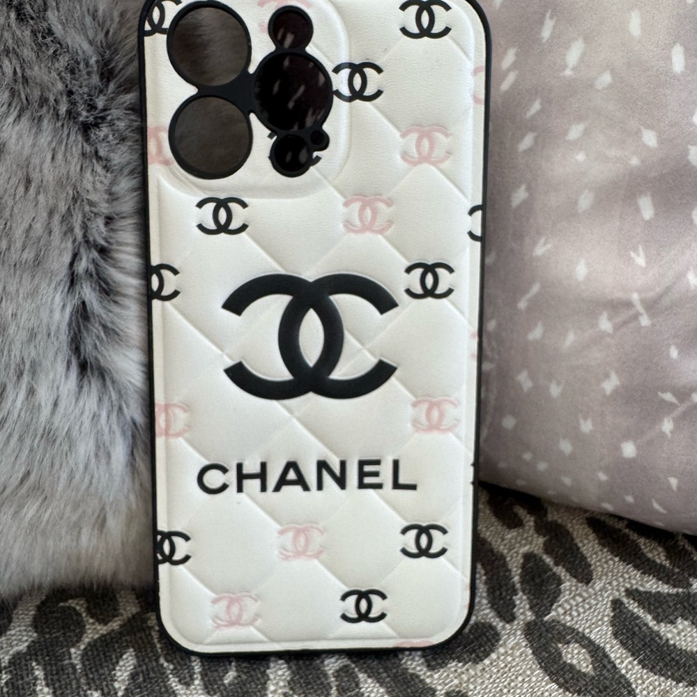 Chanel White, Pink and Black Phone Case